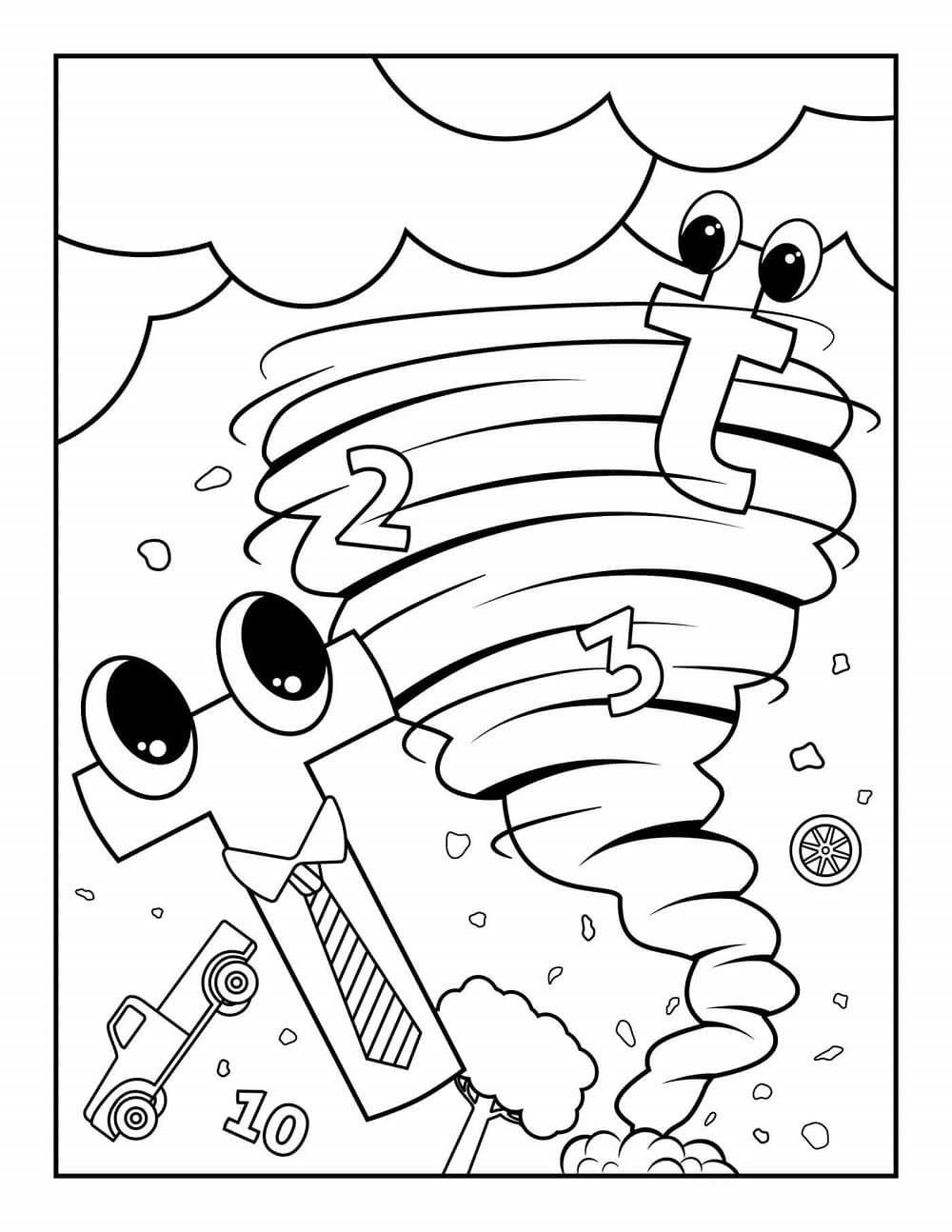 Print Tornado for Kid Coloring Page