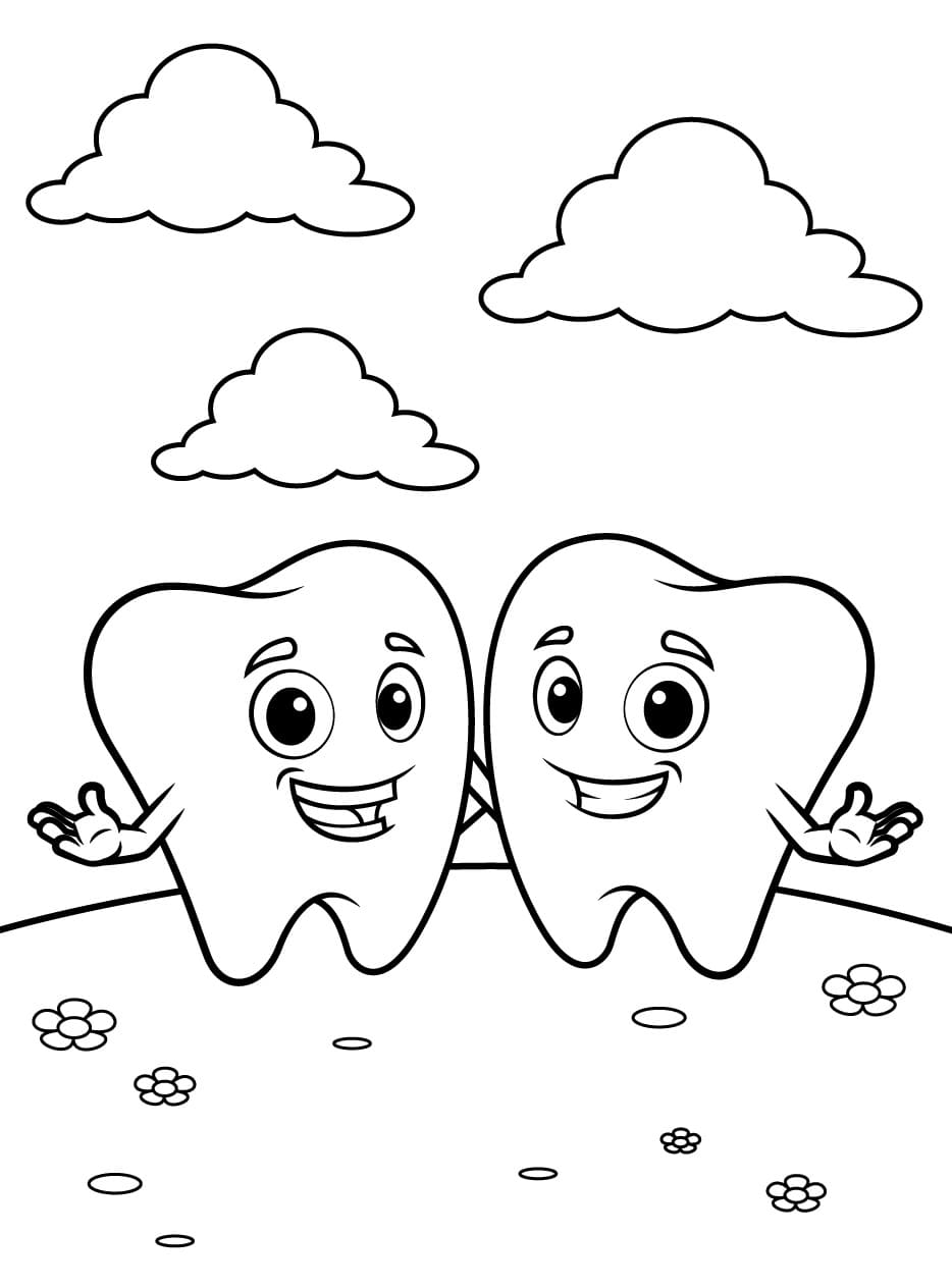 Print Two Dentals Coloring Page