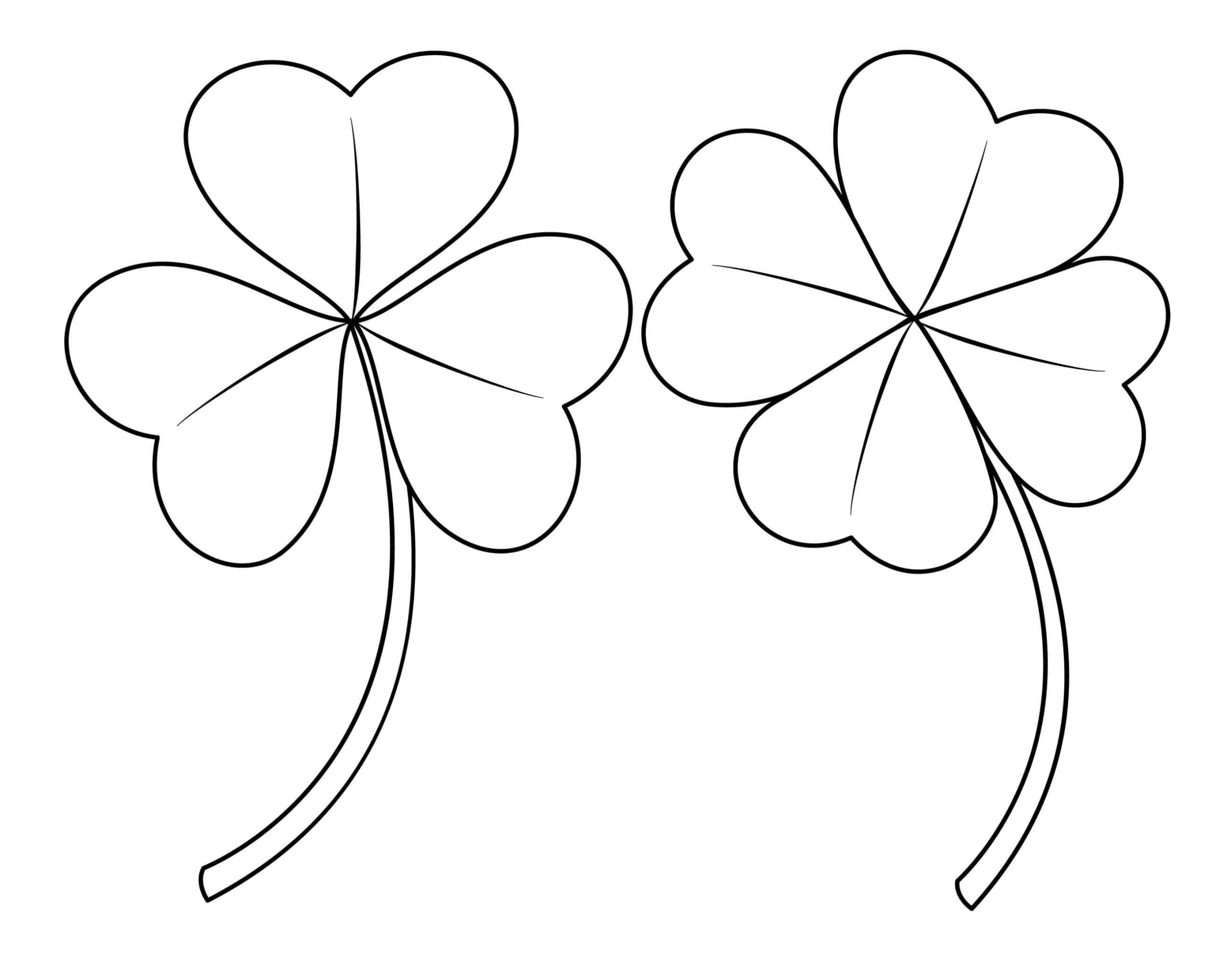 Print Two Shamrocks Coloring Page