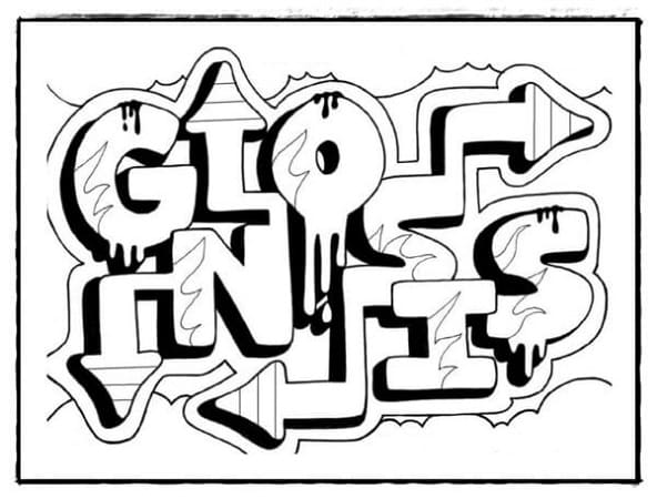 Print Unusual Handwriting From A Street Artist Coloring Page