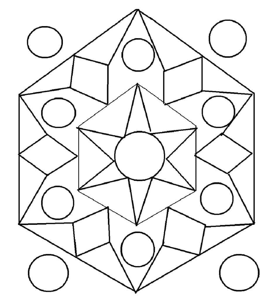 Print Very Simple Rangoli Coloring Page