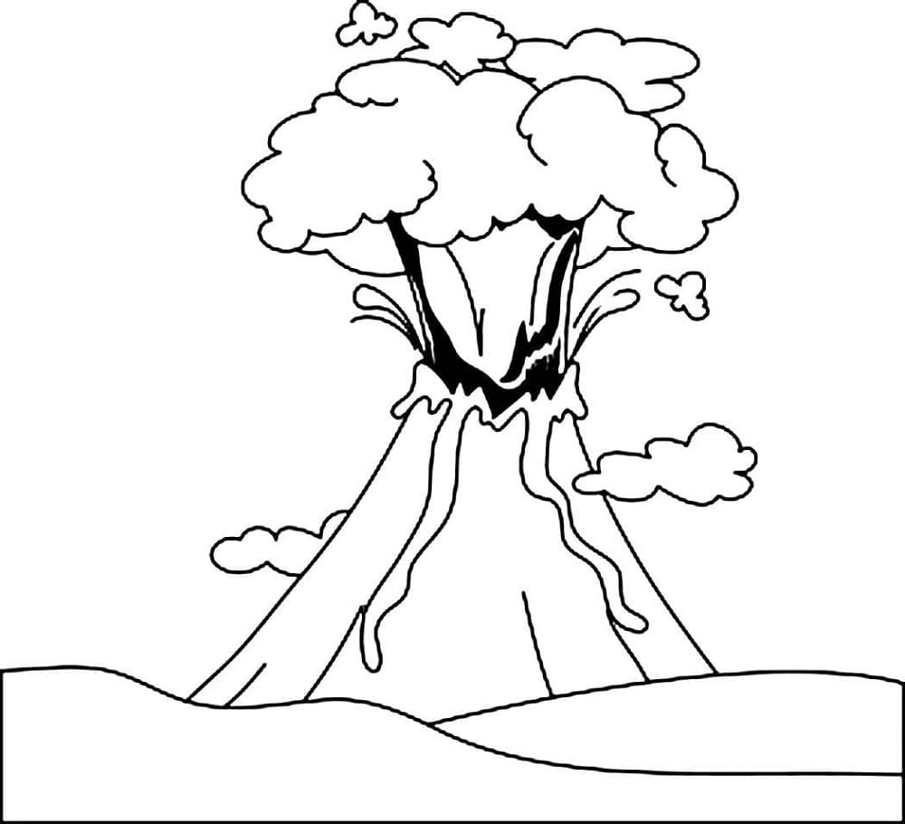 Print Volcano Images Coloring Page