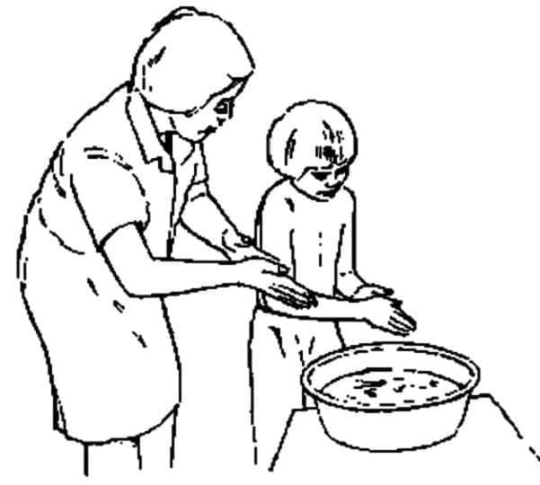 Print Washing Hands Image Coloring Page