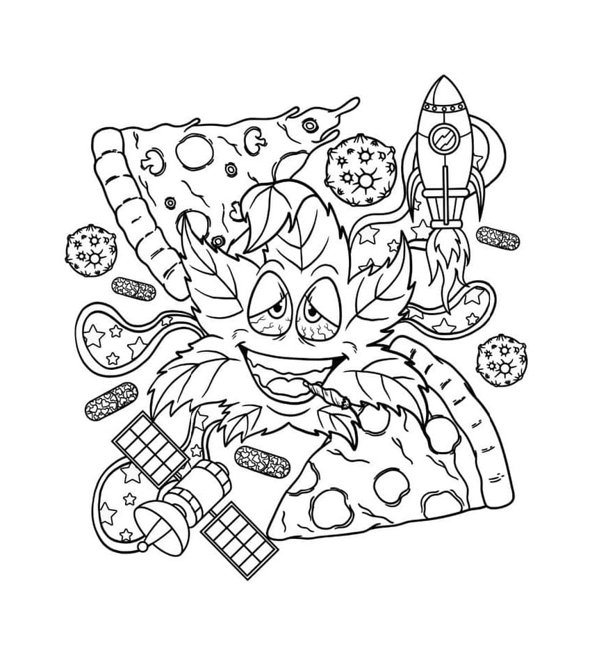 Print Weed Coloring Page