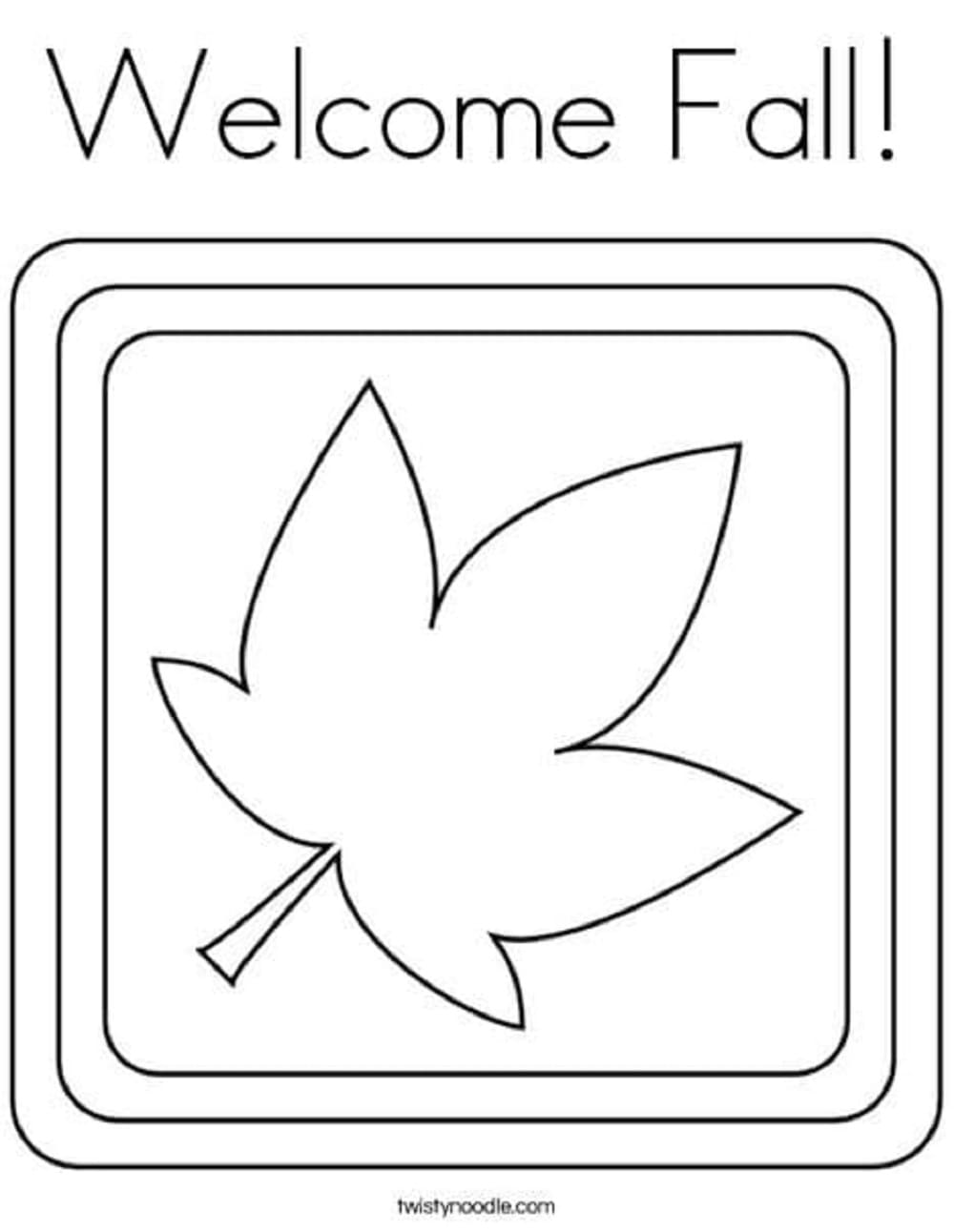 Print Welcome Fall Coloring Page