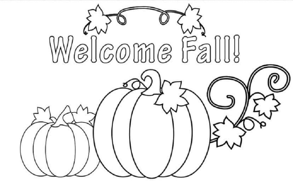 Print Welcome Fall Image Coloring Page