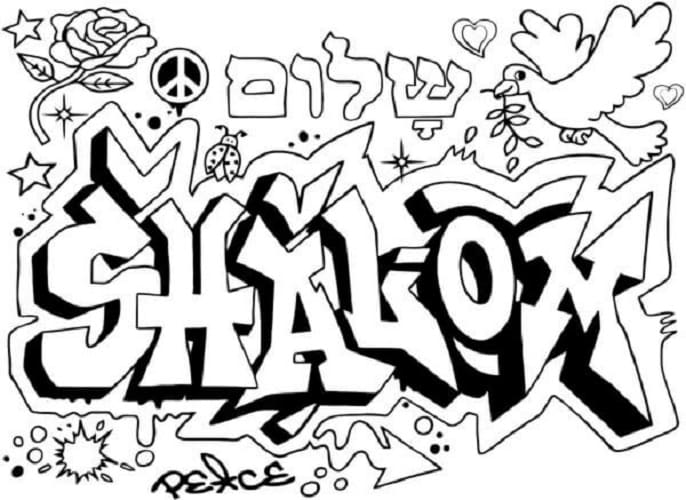 Print With The Help Of Graffiti Writers Assert Themselve Coloring Page