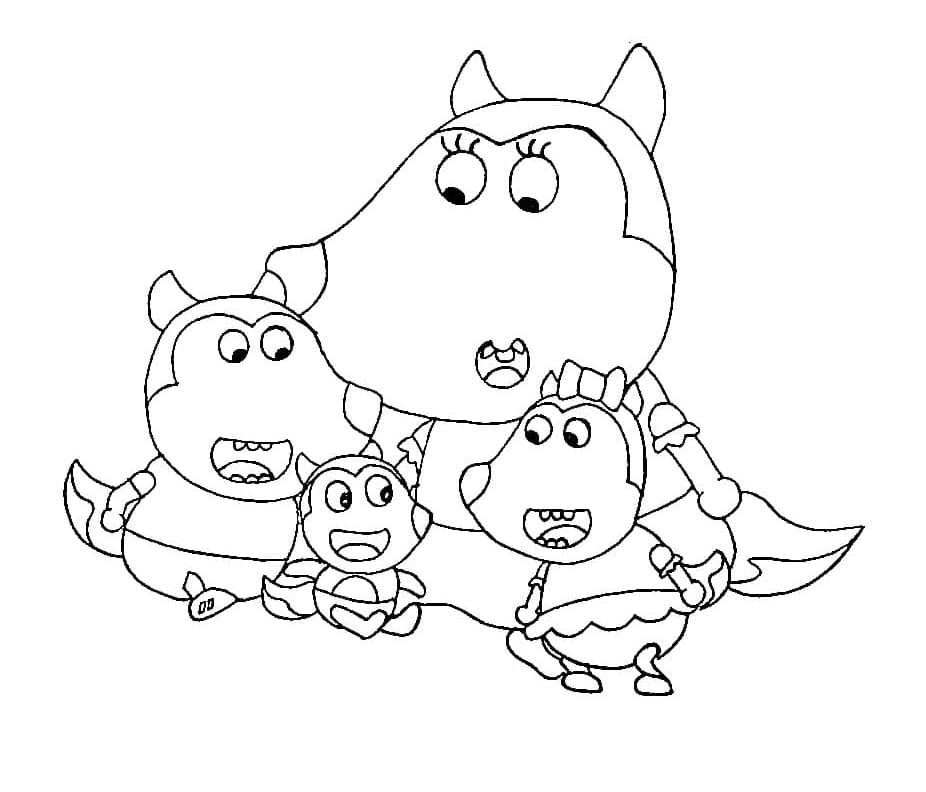 Print Wolfoo Family Coloring Page