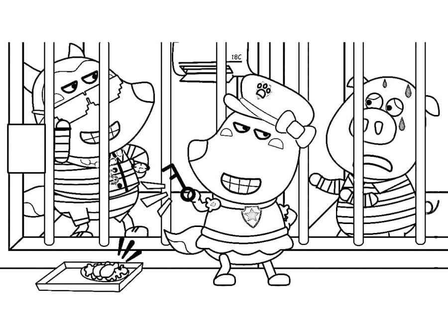 Print Wolfoo Police Coloring Page