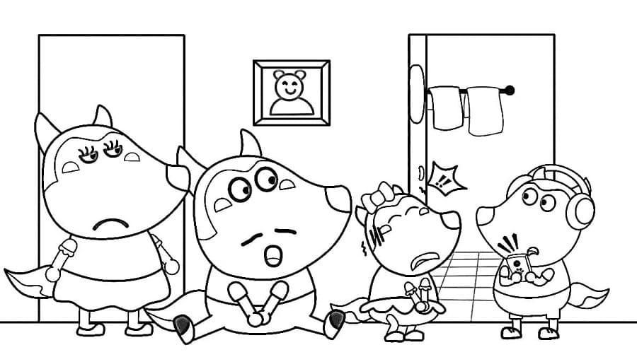 Print Wolfoo Toilet Coloring Page