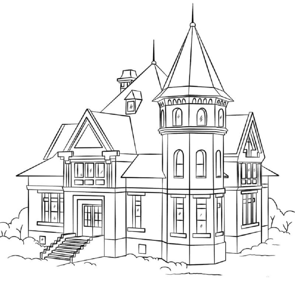 Print Wonderful Mansion Coloring Page