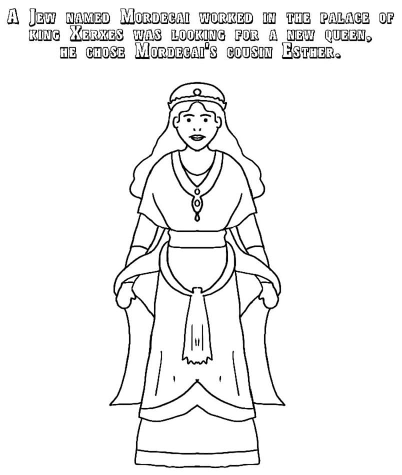 Queen Esther Printable Coloring Page