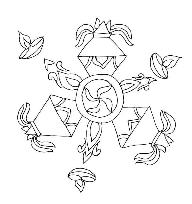 Rangoli Design Printable Coloring Page