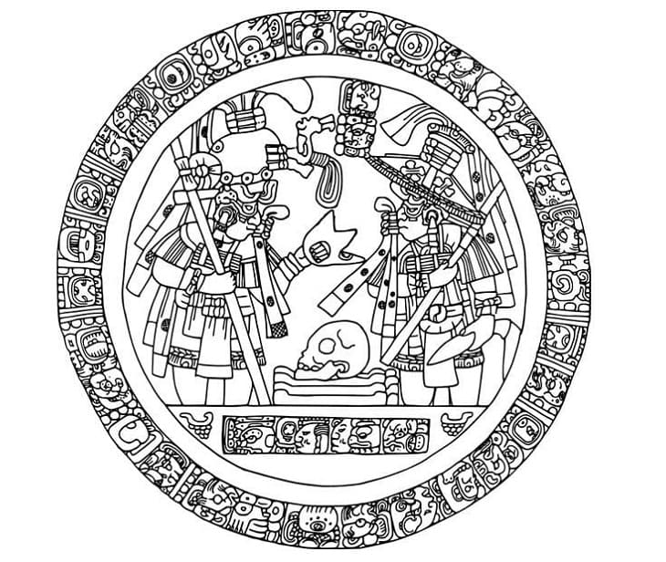 Simple Mayan Printable Coloring Page