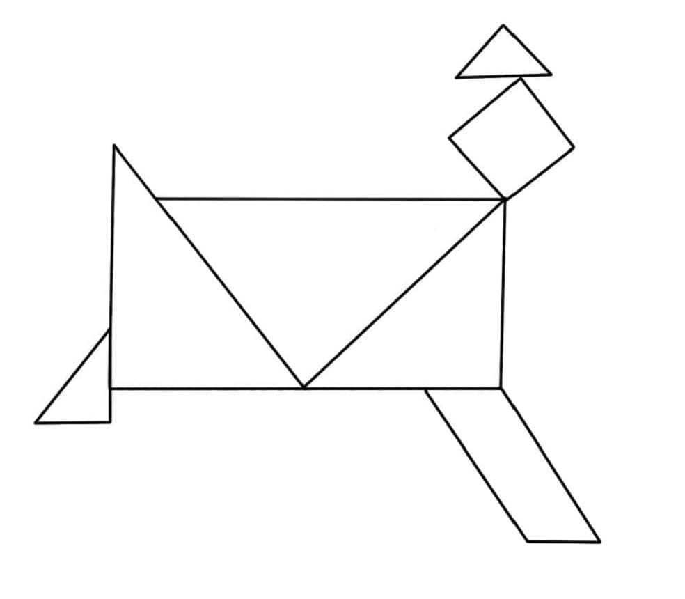 Simple Tangram Printable Coloring Page