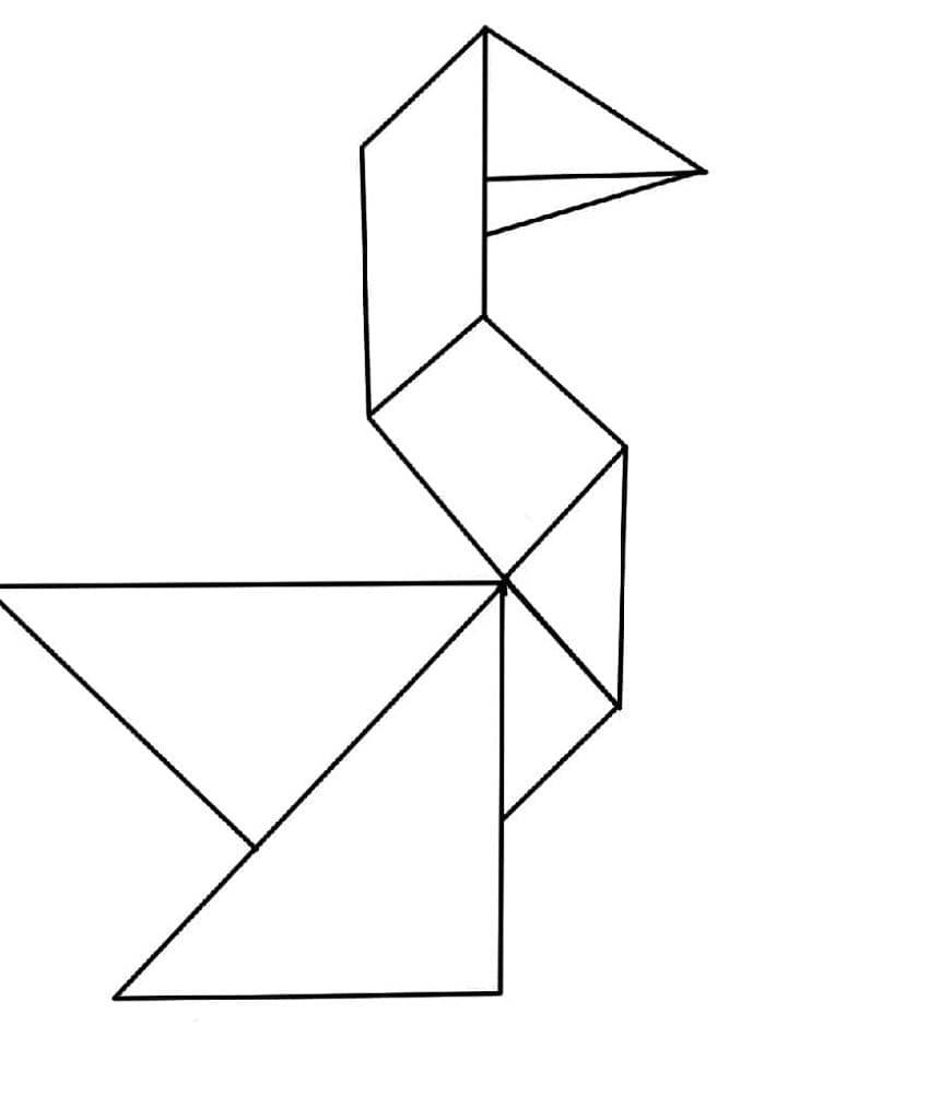 Tangram Duck Printable Coloring Page