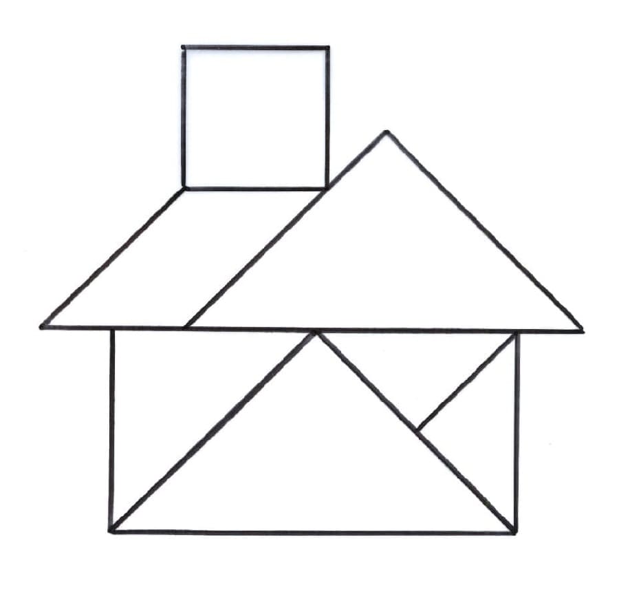 Tangram House Printable Coloring Page