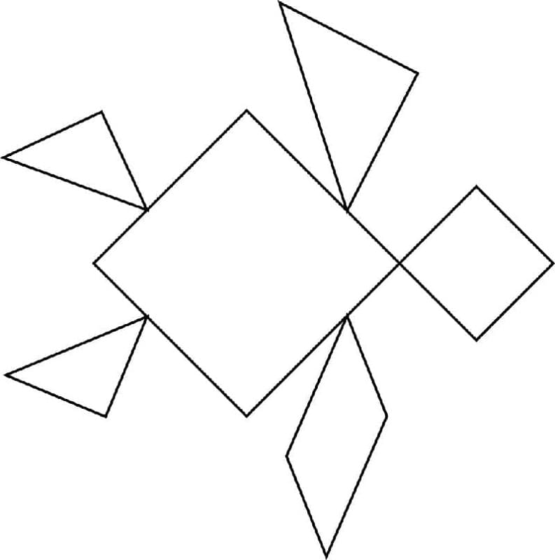 Tangram Turtle Printable Coloring Page