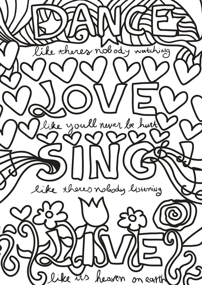 Think Positive Coloring Pages