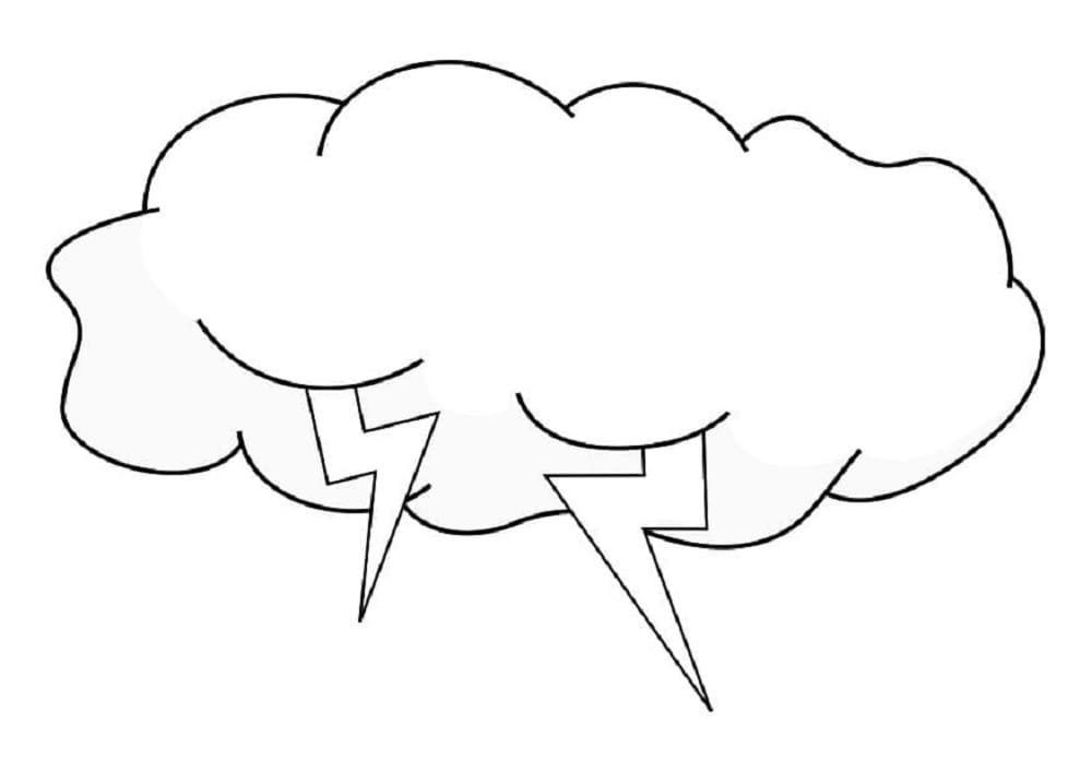 Thunder Cloud Printable Coloring Page