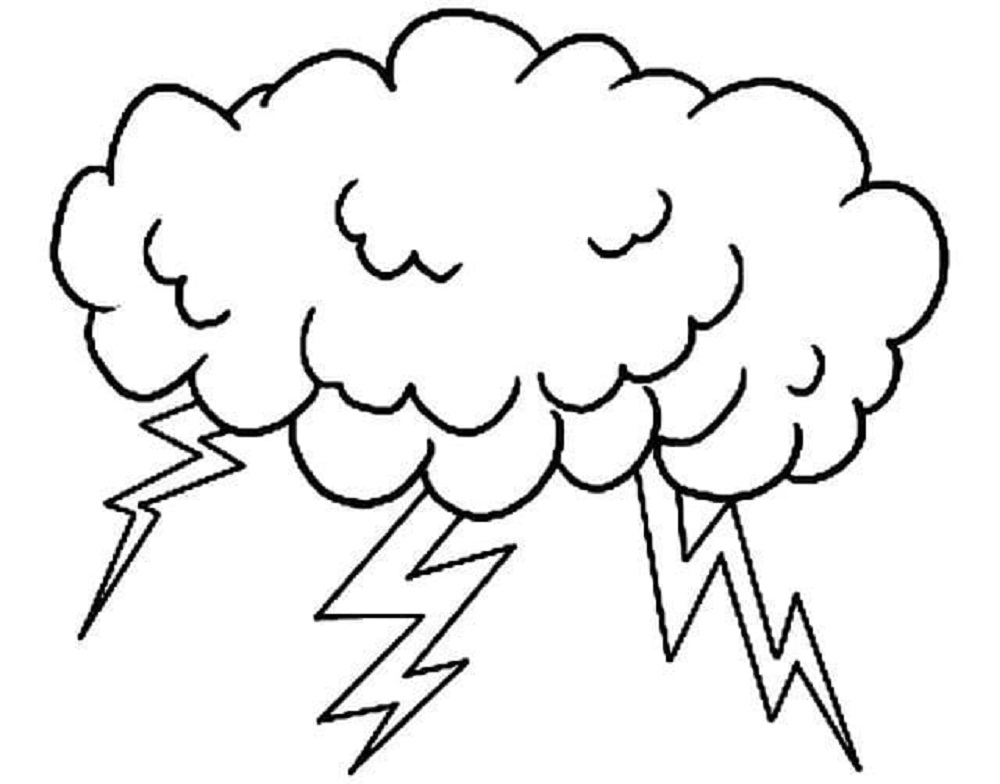 Thunder Clouds Printable Coloring Page