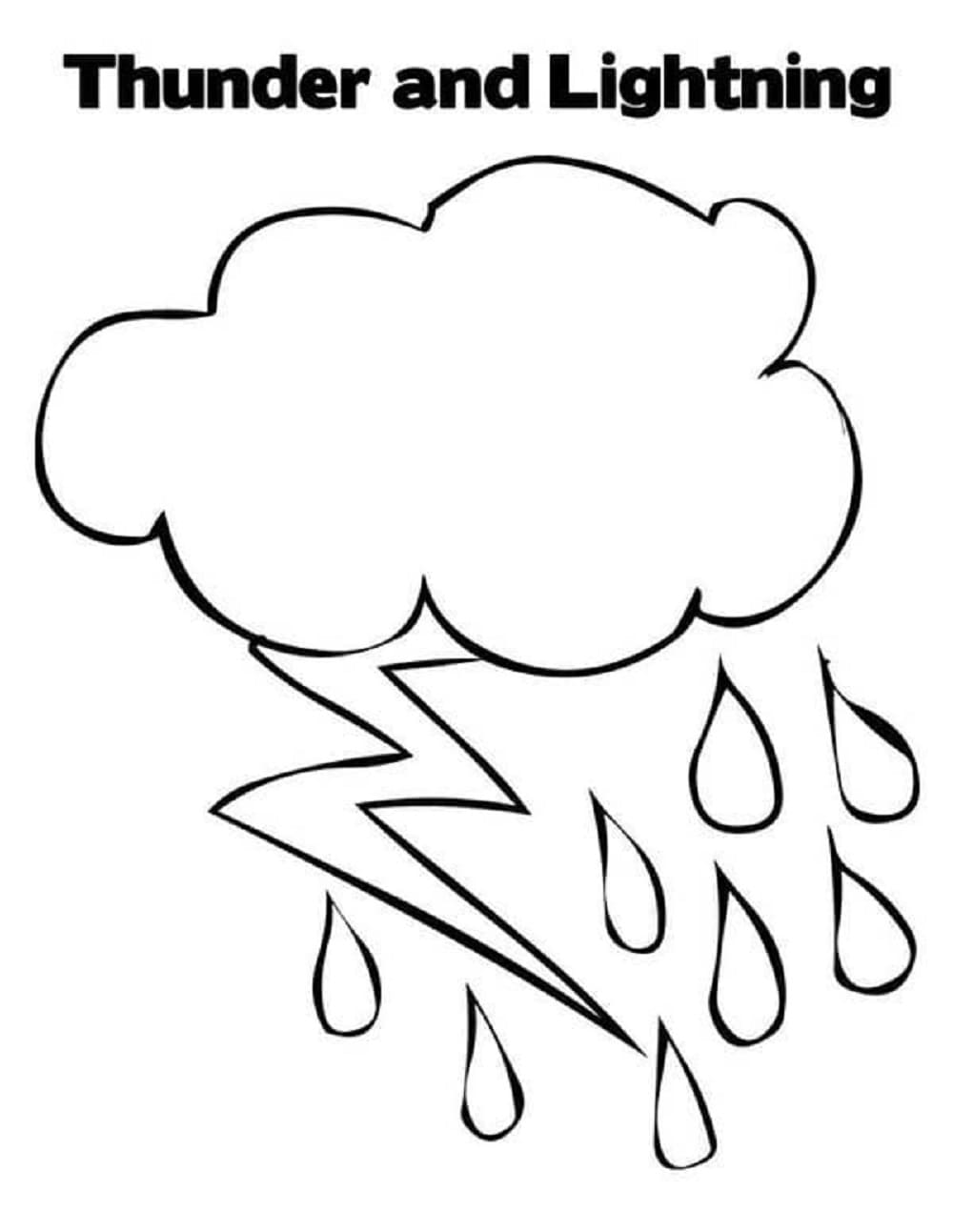 Thunder and Lightning Printable Coloring Page