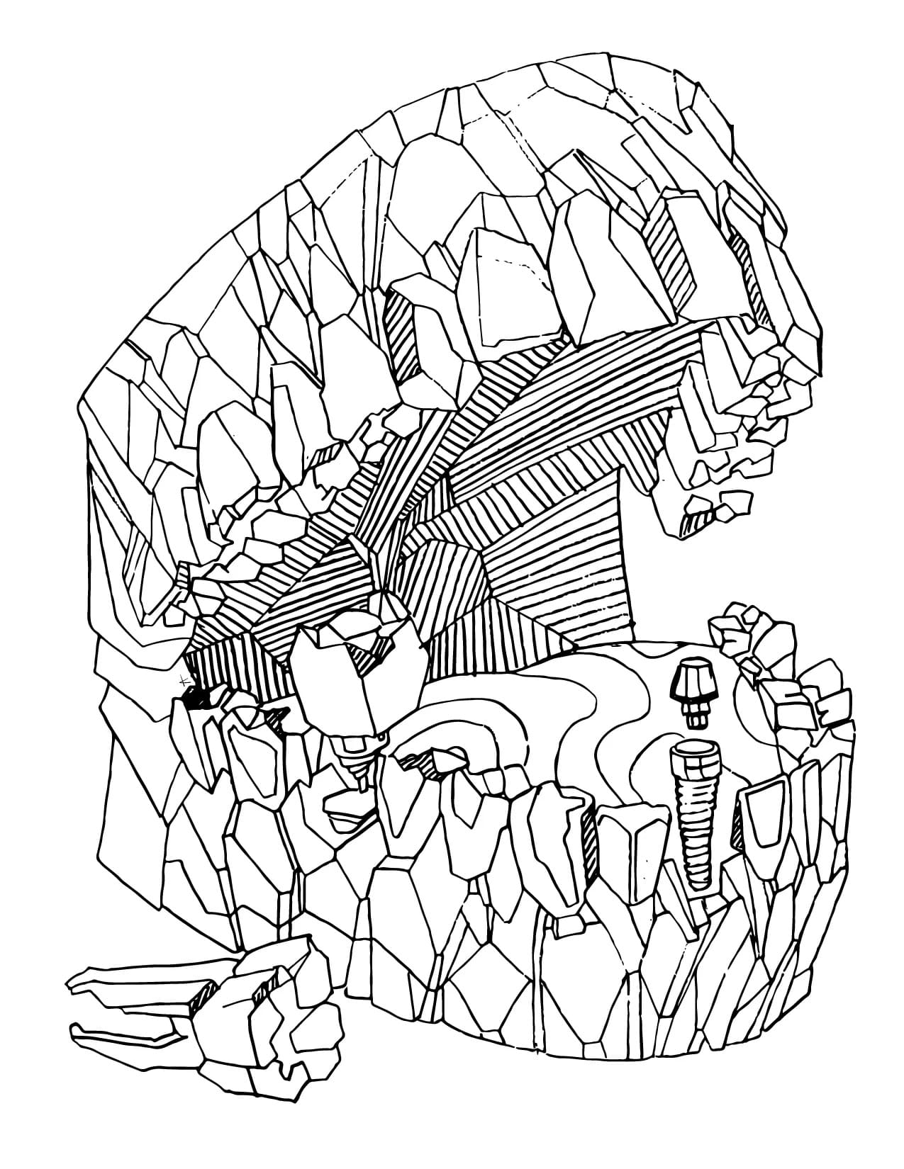 Toothy Adult Printable Coloring Page