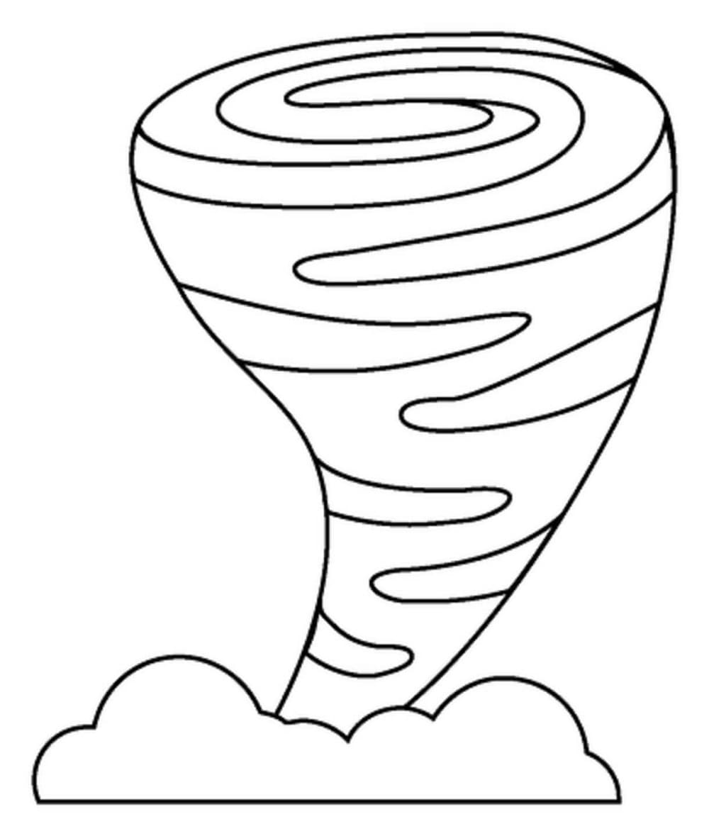 Tornado Emoji Printable Coloring Page