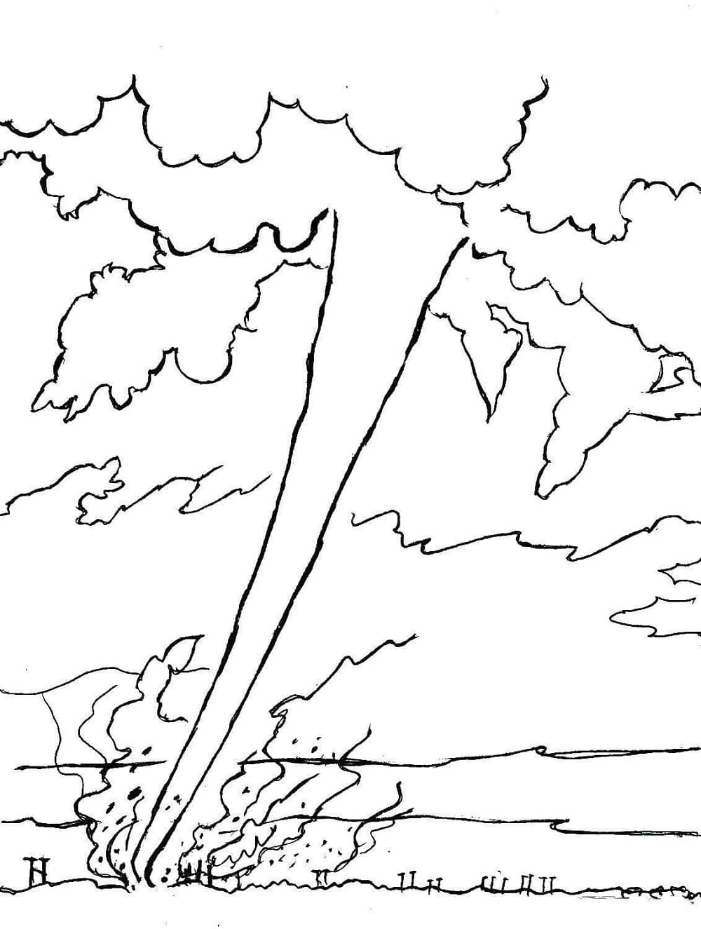 Tornado Printable Coloring Page