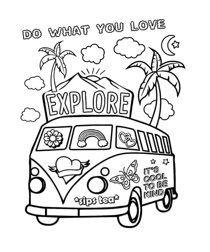 VSCO Girl Do What You Love Printable Coloring Page