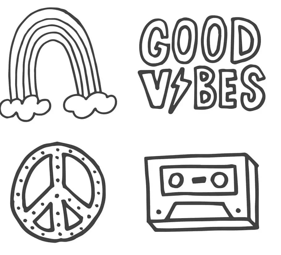 VSCO Girl Good Vibes Printable Coloring Page