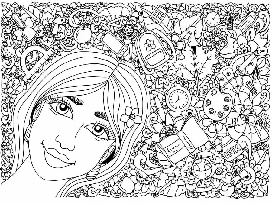 VSCO Girl Mandala Printable Coloring Page