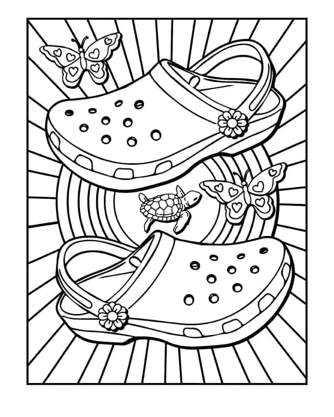 VSCO Girl Sandals Printable Coloring Page