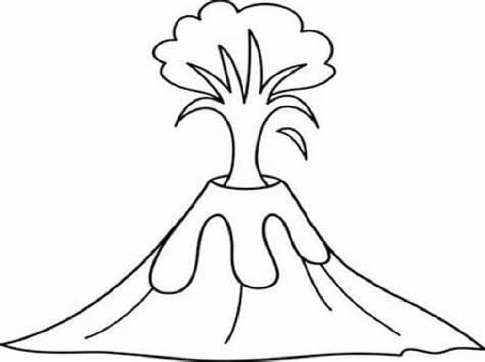 Volcano For Adult Printable Coloring Page