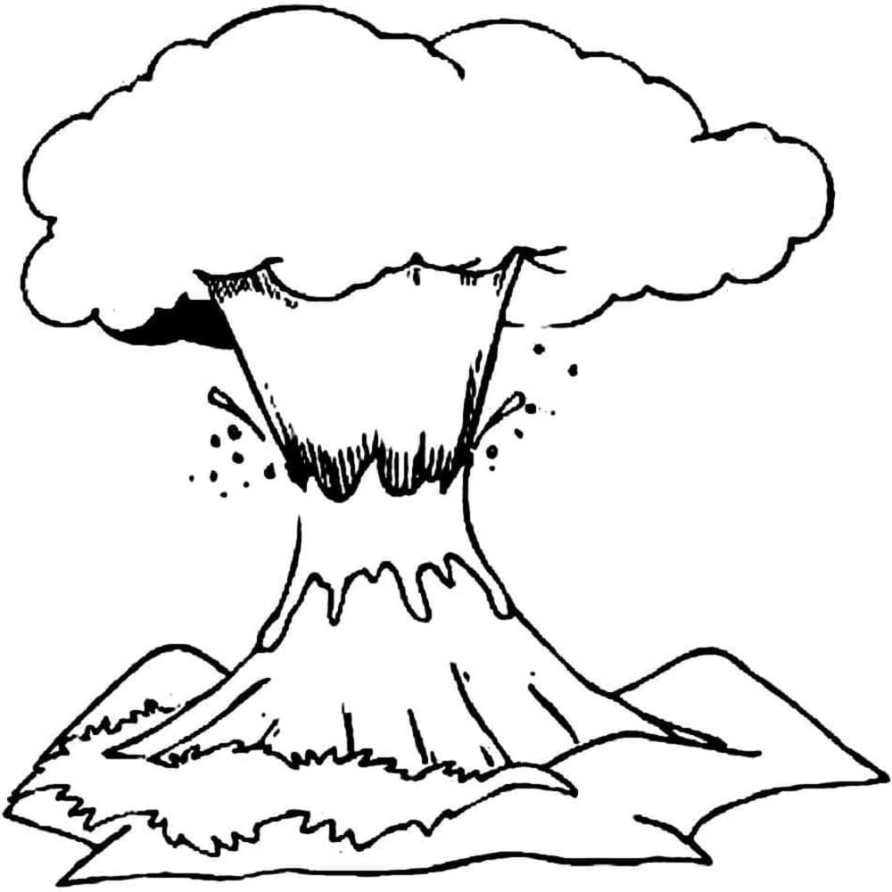 Volcano Coloring Pages