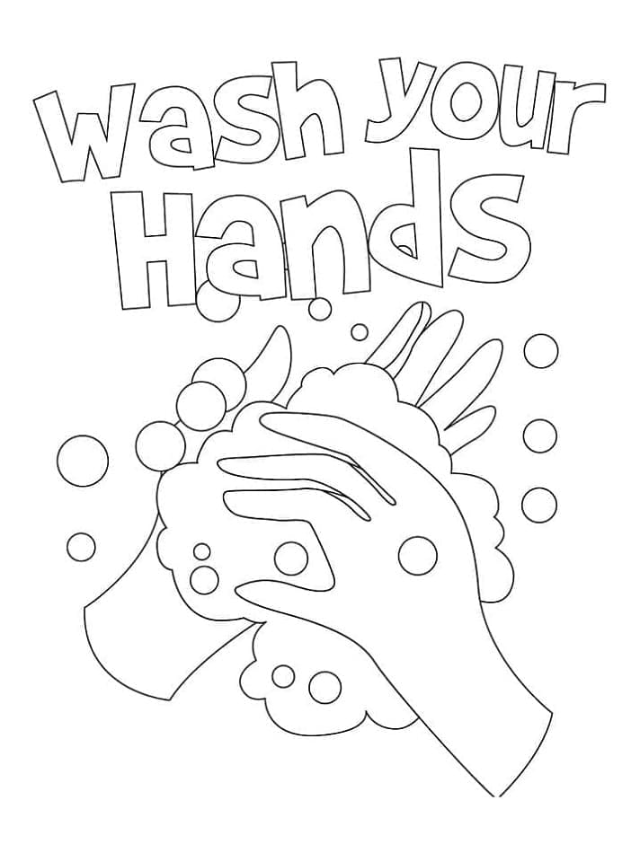 Wash Your Hands Printable Coloring Page