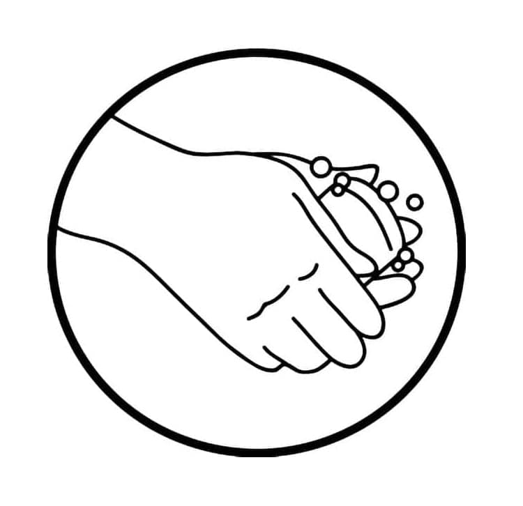 Washing Hands For Hygiene Printable Coloring Page