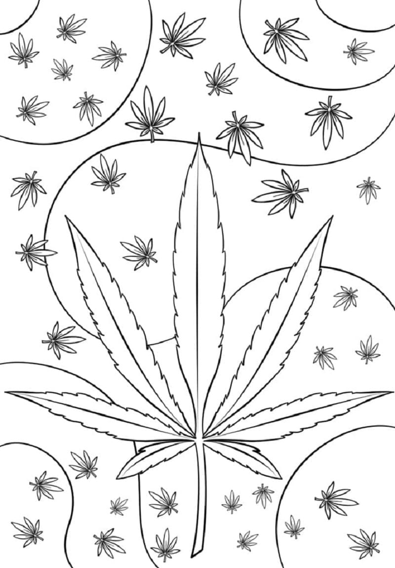 Weed Psychedelic Printable Coloring Page