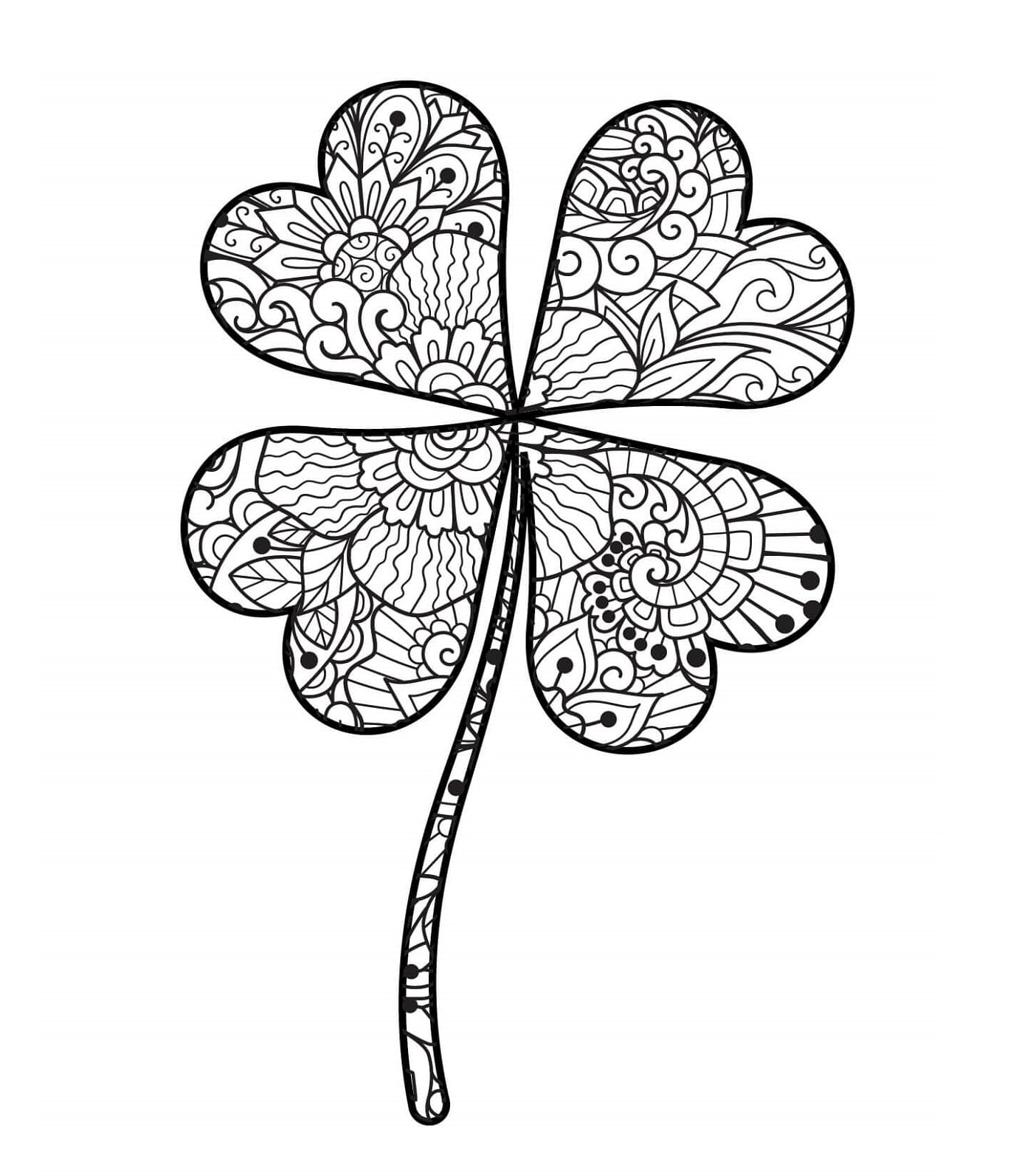 Zentangle Shamrock Printable Coloring Page