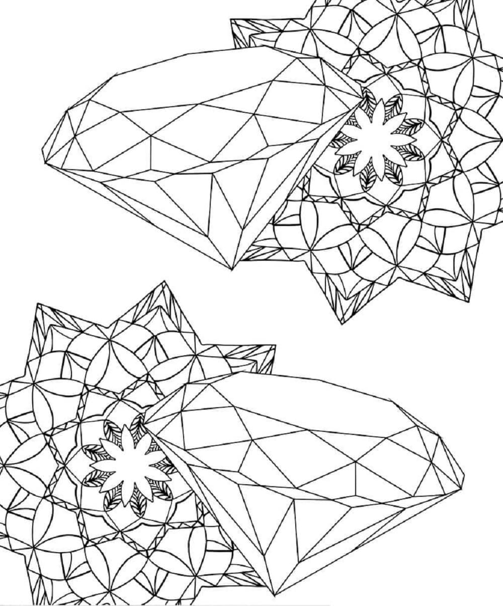 Four Diamond Printable Coloring Page