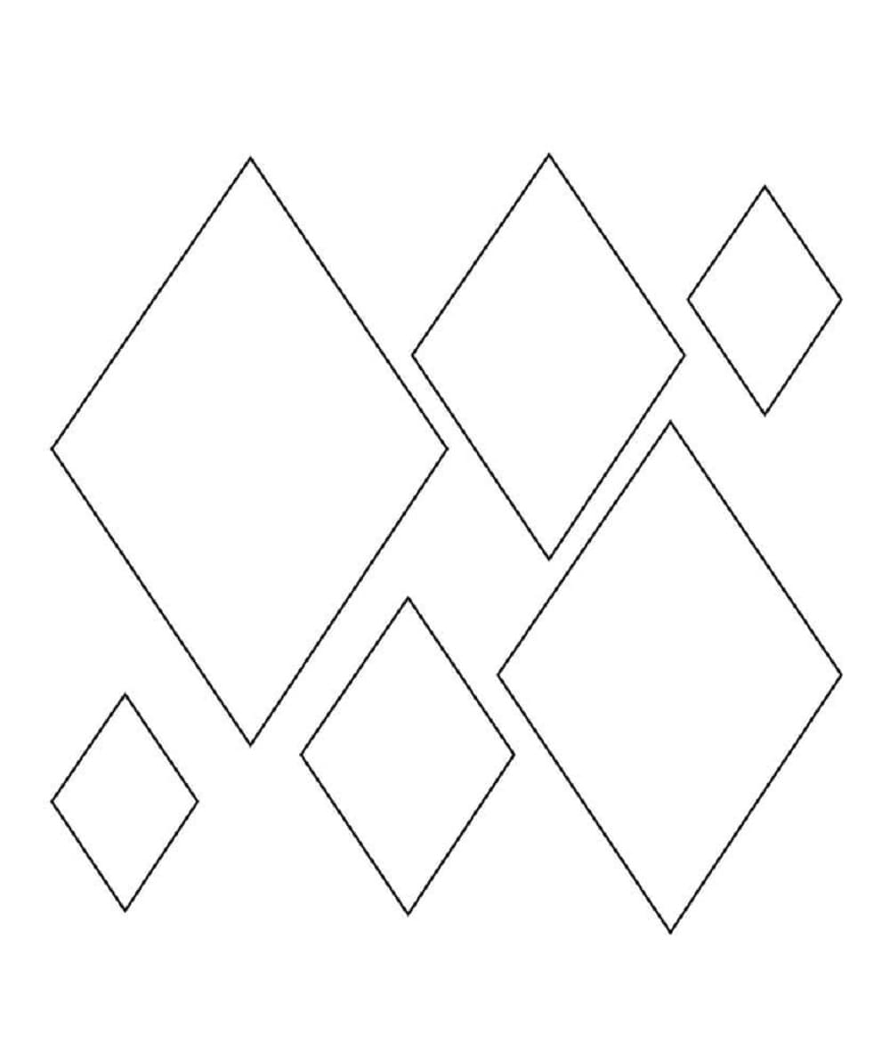 Six Diamond Shape Printable Coloring Page