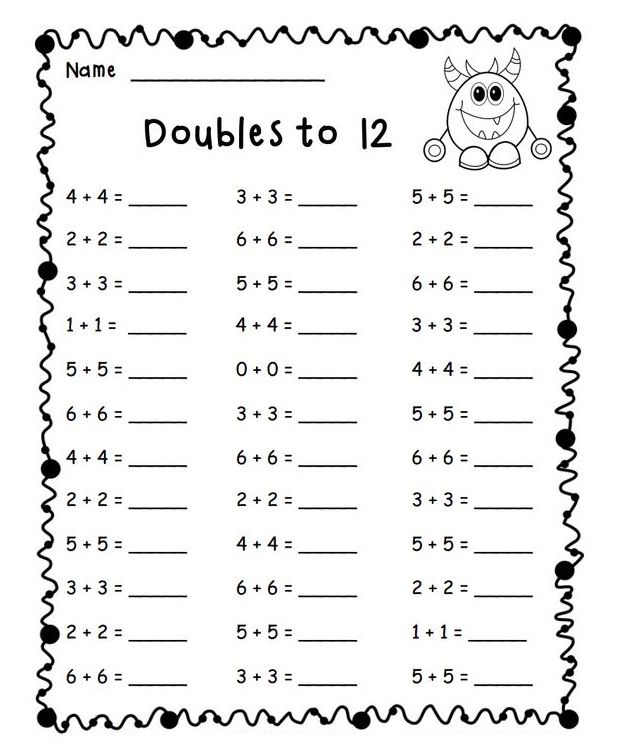 Addition Doubles Worksheet Free Photos