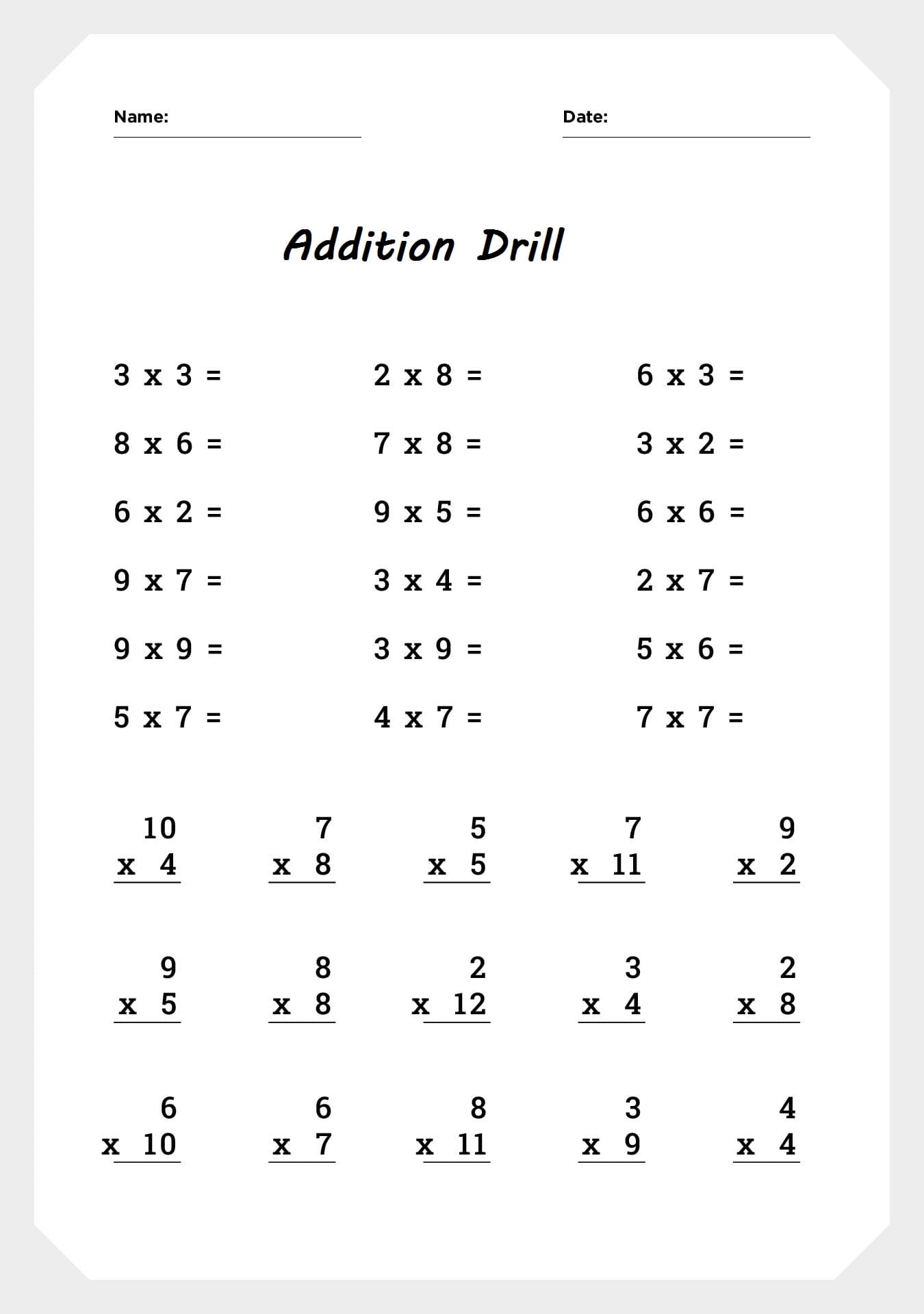 Addition Drill Images