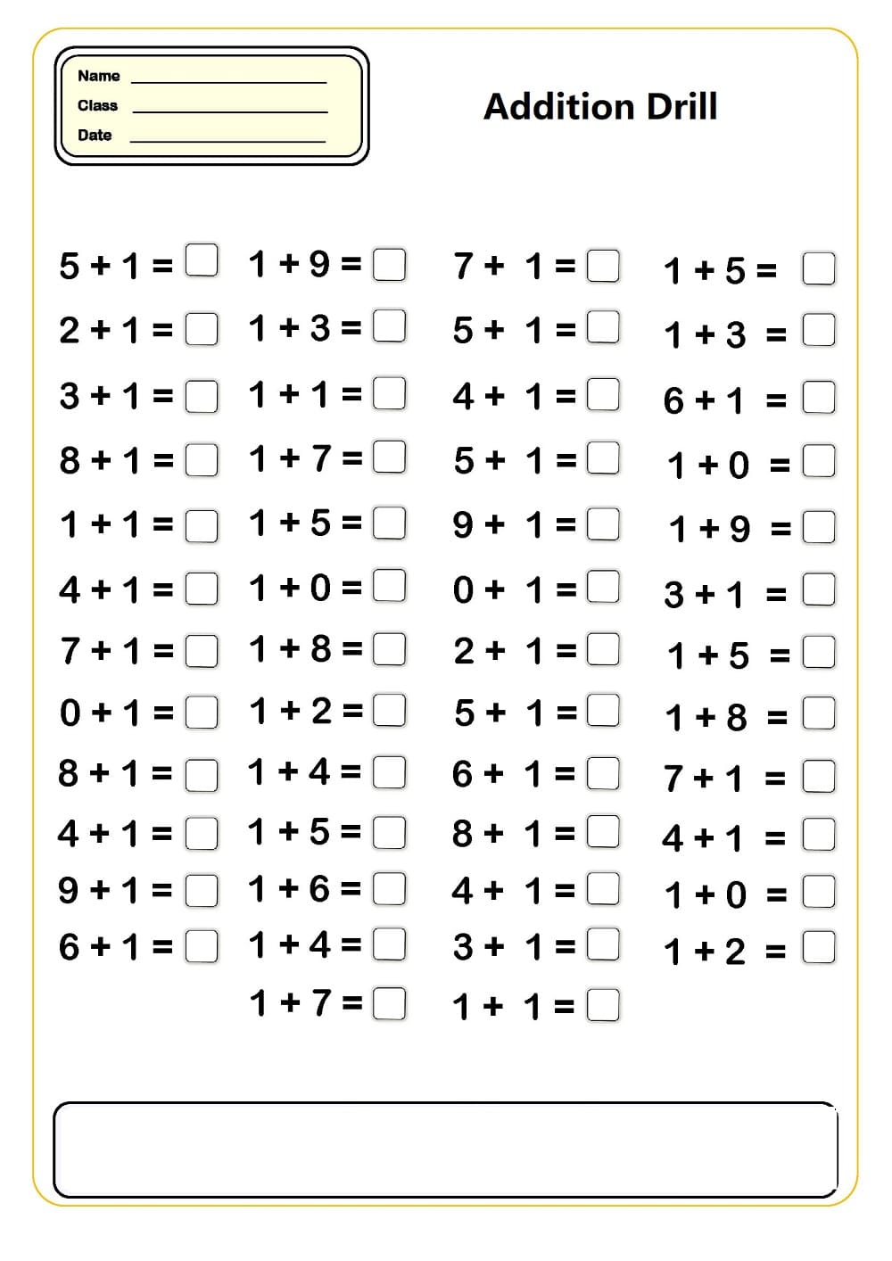 Addition Speed Drill