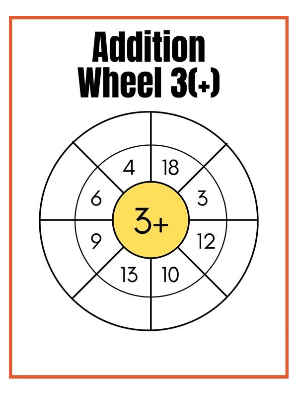 Addition Wheel Worksheet Download Free