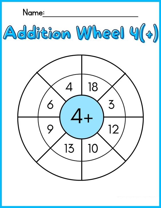 Addition Wheel Worksheet Download