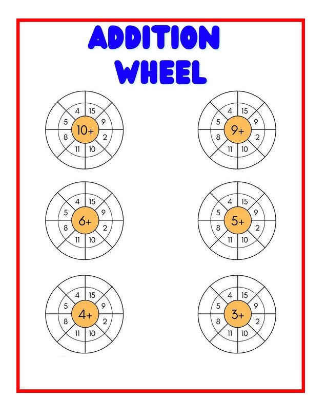 Addition Wheel Worksheets Free Download