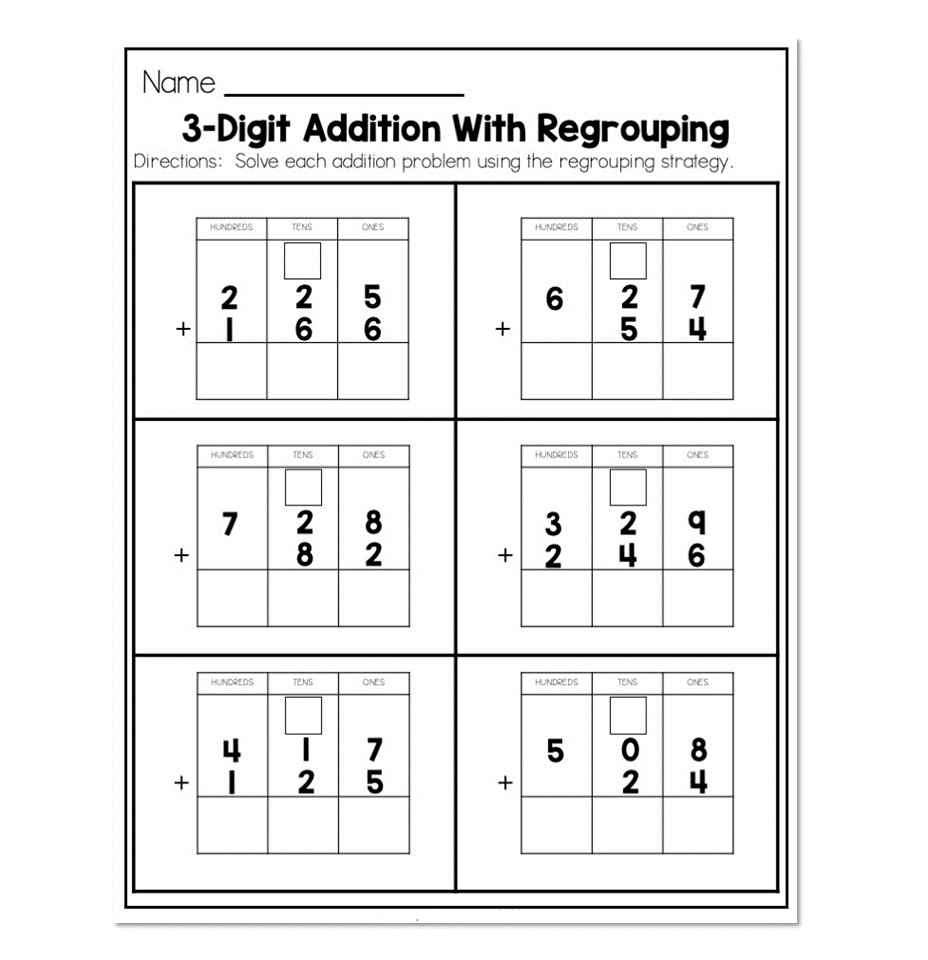 Addition with Regrouping Worksheet Download Image