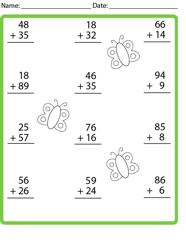 Addition with Regrouping Worksheet Free Download