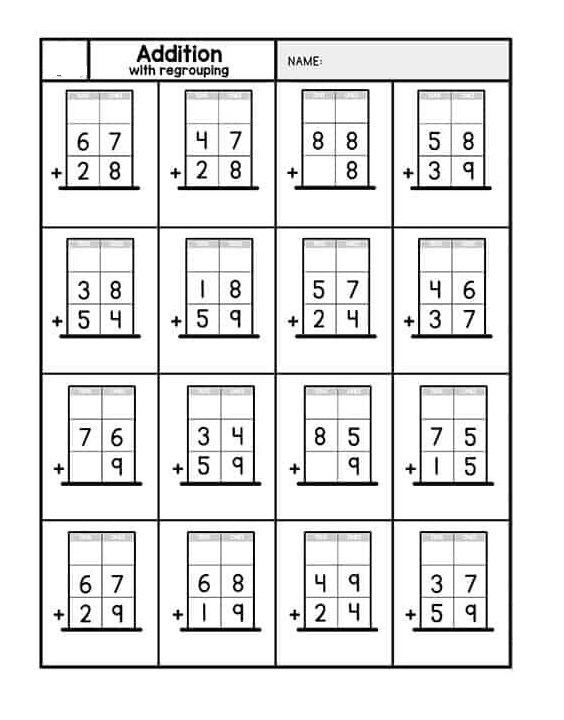 Addition with Regrouping Worksheet Free Photo